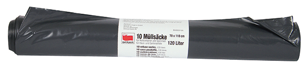 Vuilniszakken 120L, grijs 10 stuks