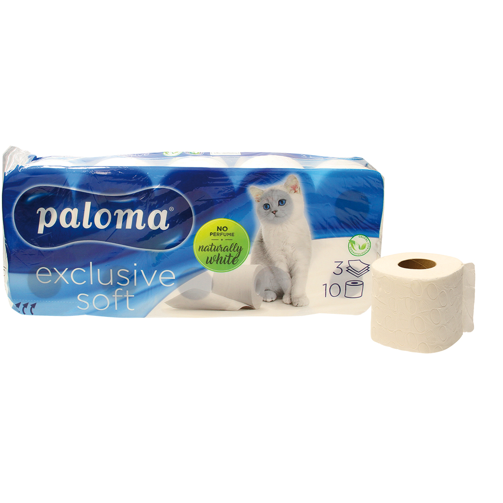 Toilettenpapier "Paloma Exclusive Soft White", 3 Laags.