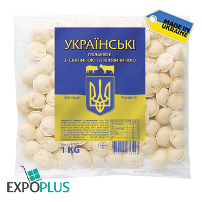 Pelmeni "UKRAINSKIE" met varkens en rundvlees