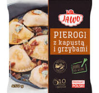 JAWO "Pierogi met zuurkool en paddenstoelen" Handgemaakte deegwaren met een vulling van 40% zuurkool en paddenstoelen, diepgevroren.