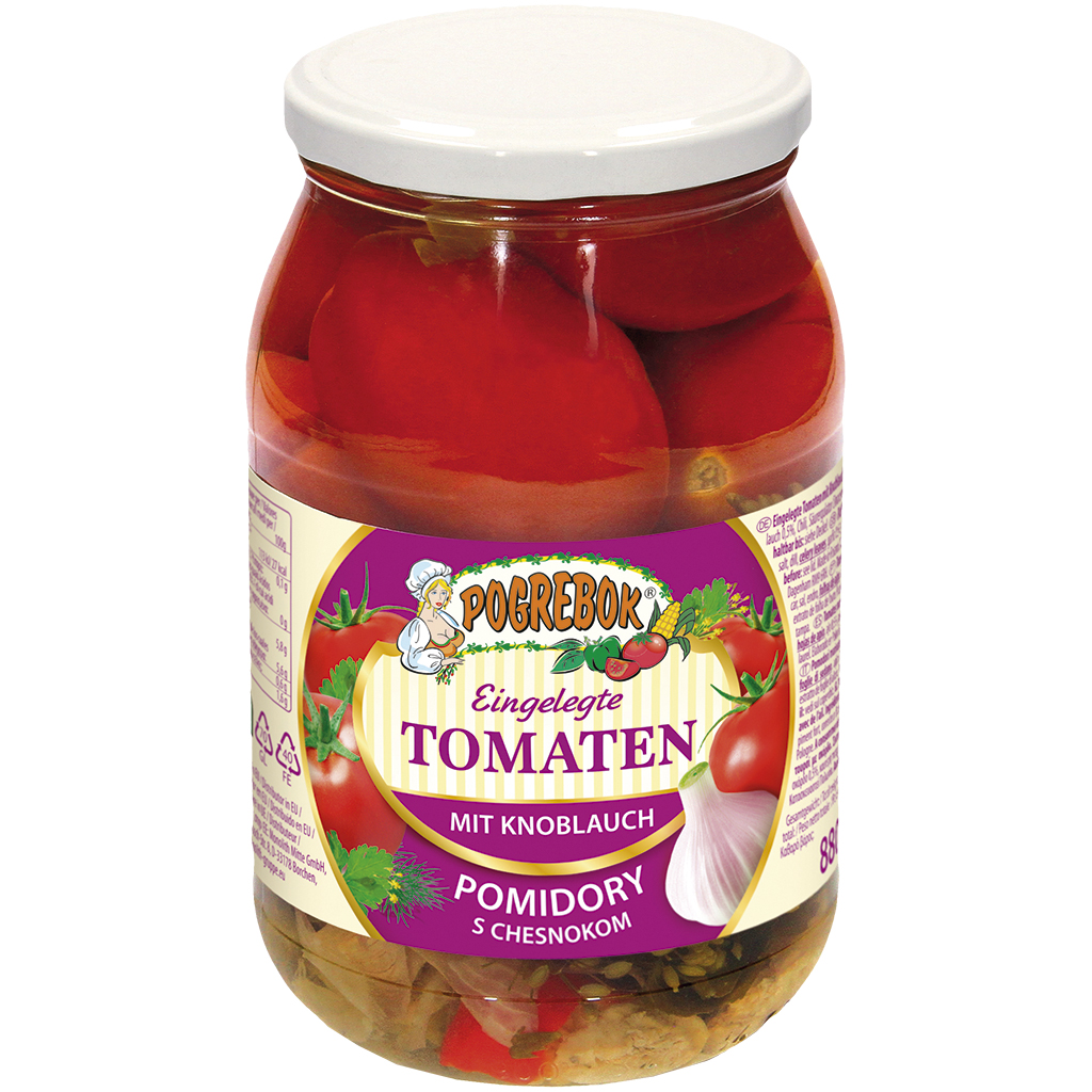 "Pogrebok" Tomaten met knoflook gemarineerd 880 g
