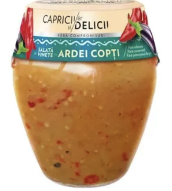 AUBERGINESALADE MET GEROOSTERDE PAPRIKA 300G