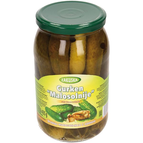 "Zakuska" Augurken met mierikswortel Malosolnye 850 g