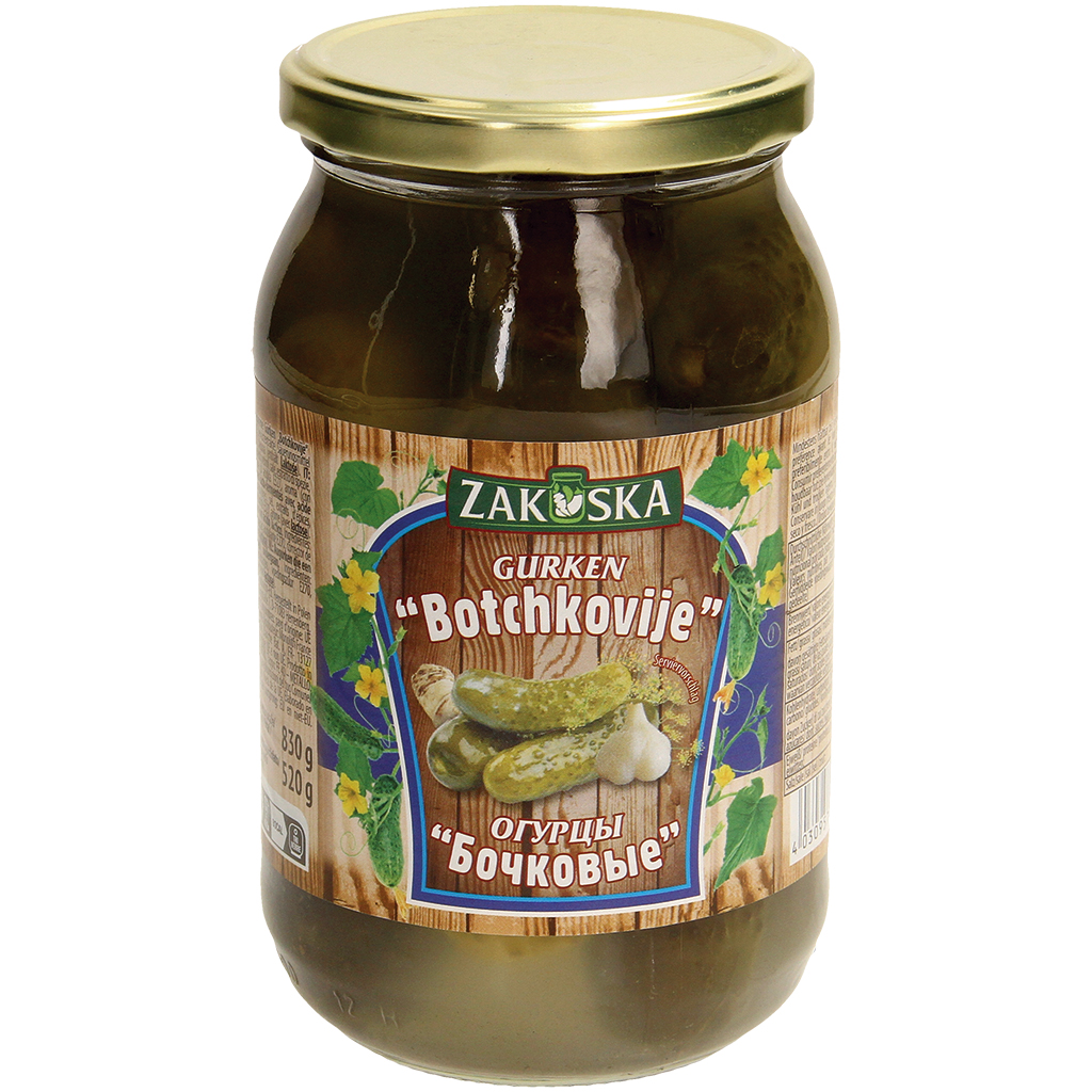 "Zakuska" Augurken melkzuur gefermenteerd Bochkovye 830 g