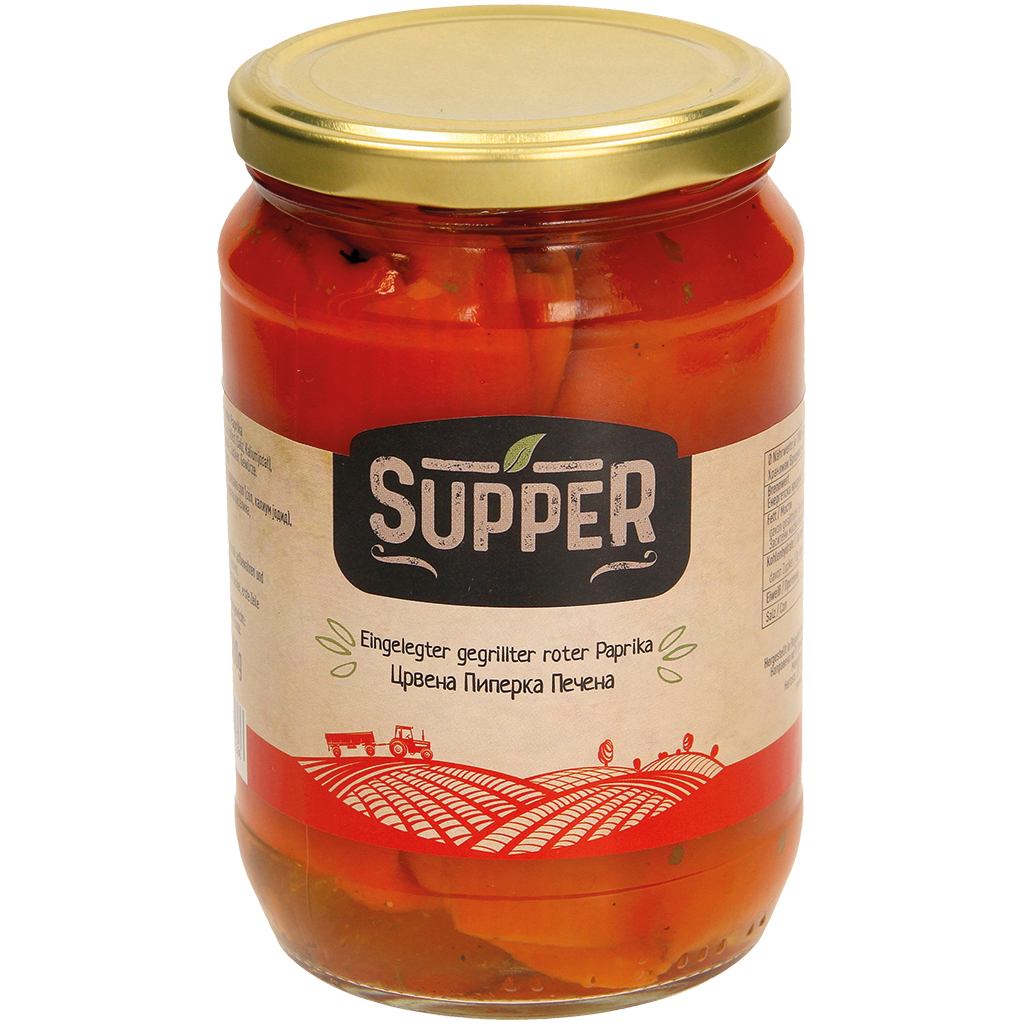 "Supper" Gegrilde rode paprika gemarineerd 680 g