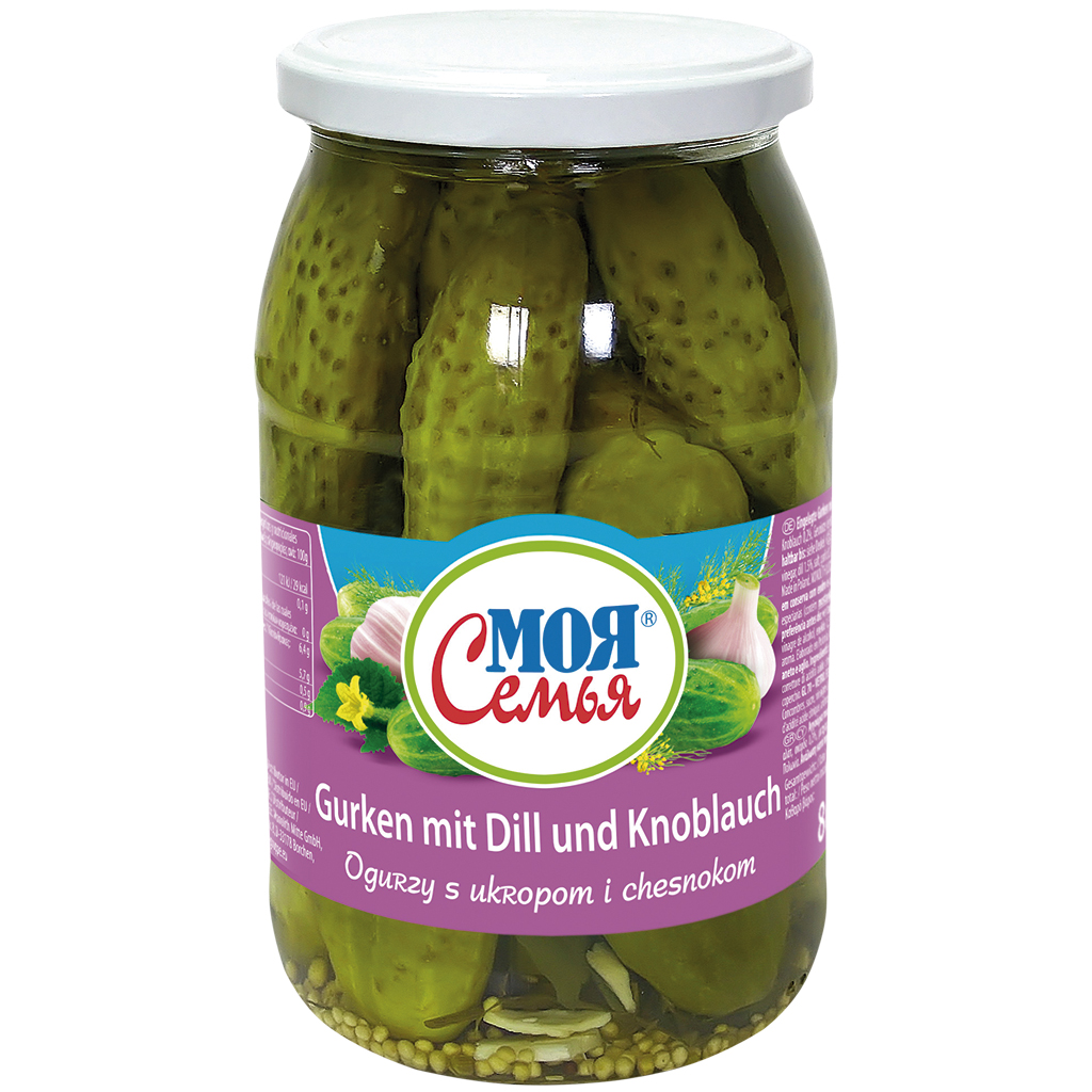 "Moja Semja" Augurken met dille en knoflook 860 g
