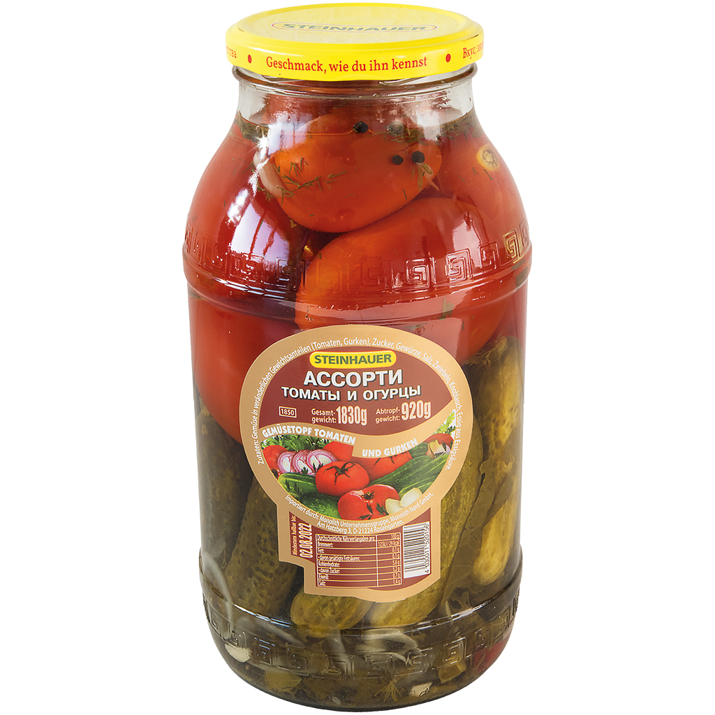 "Steinhauer" Augurken en tomaten gemarineerd 1,85 l