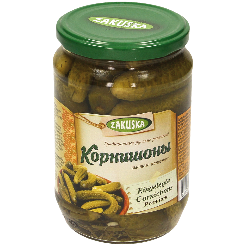 "Zakuska" Cornichons gemarineerd premium 680 g
