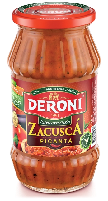 "Deroni" Zacusca pikant met gegrilde paprika en aubergine 500 ml