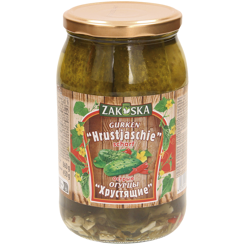 "Zakuska" Augurken pikant Hrustjashchie 900 ml