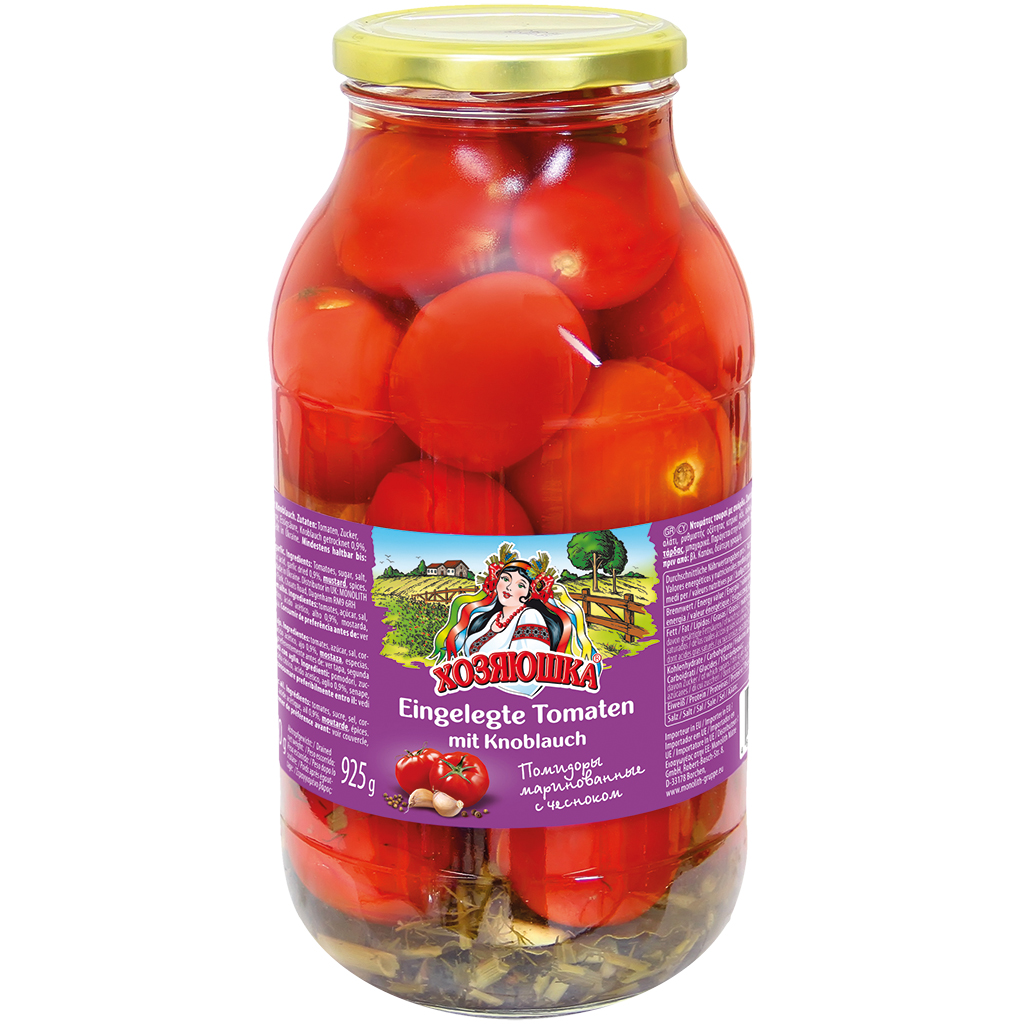 "Hosyaushka" Tomaten met knoflook gemarineerd 1,85 l
