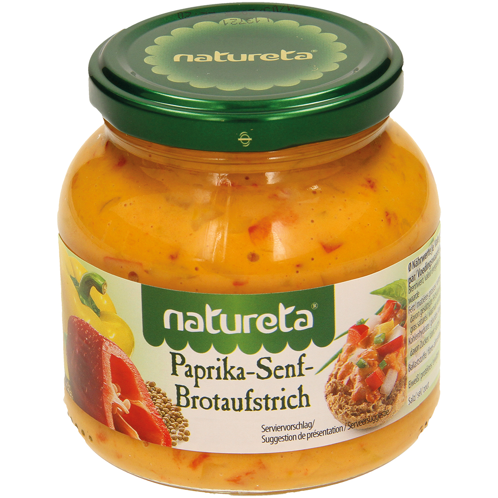 Paprika-mosterd broodbeleg. Gepasteuriseerd.