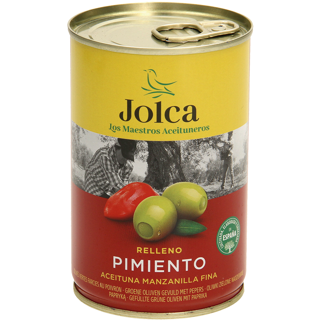 Gevulde groene olijven met paprika