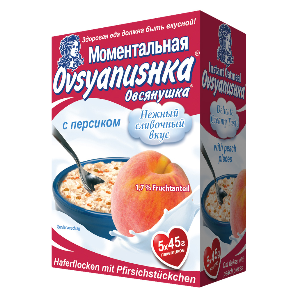 "Ovsyanushka" Havervlokken met perzik 225 g