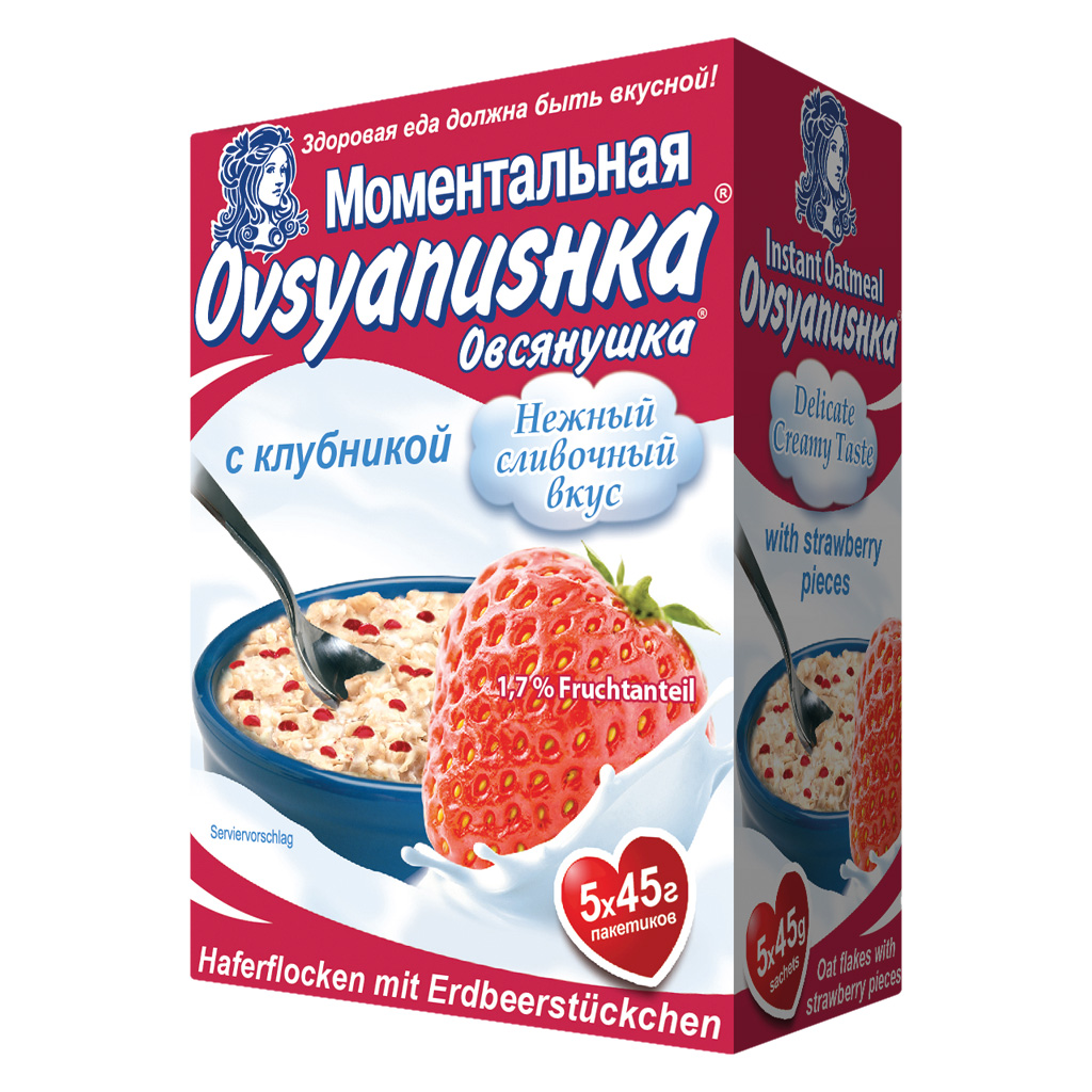 "Ovsyanushka" Havervlokken met aardbei in porties 225 g
