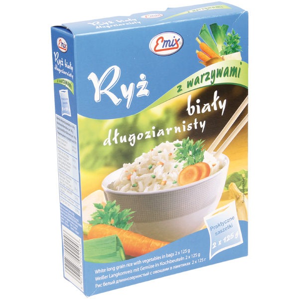 "Emix" Langkorrelrijst met groenten in kookzakjes 2x125 g