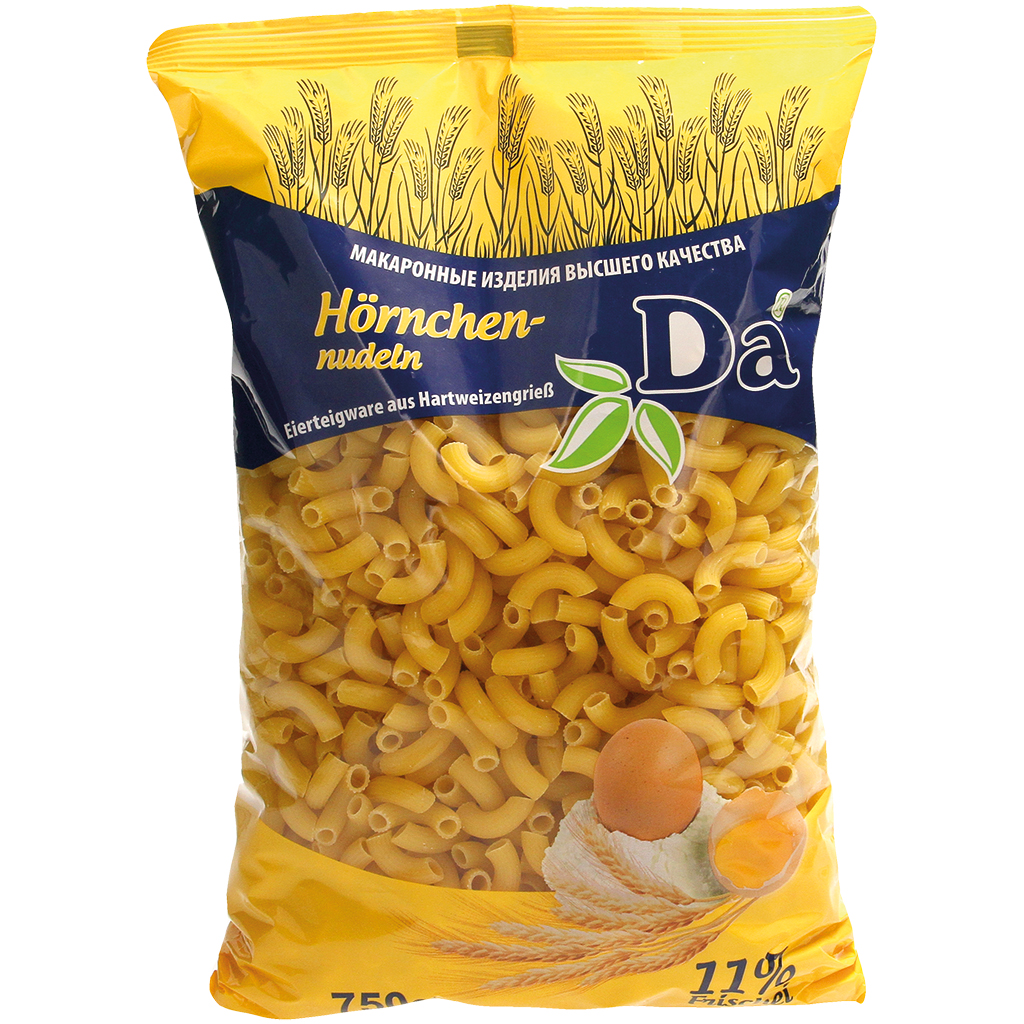 Eierteigwaren van harde tarwegries "Hörnchennudeln"