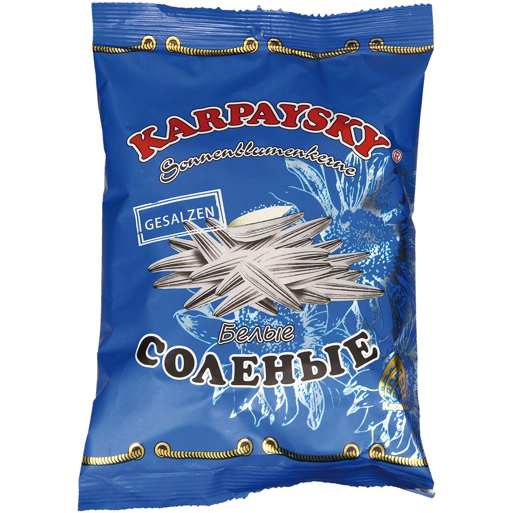 "Karpaysky" жареные белые семена подсолнечника в скорлупе, соленые