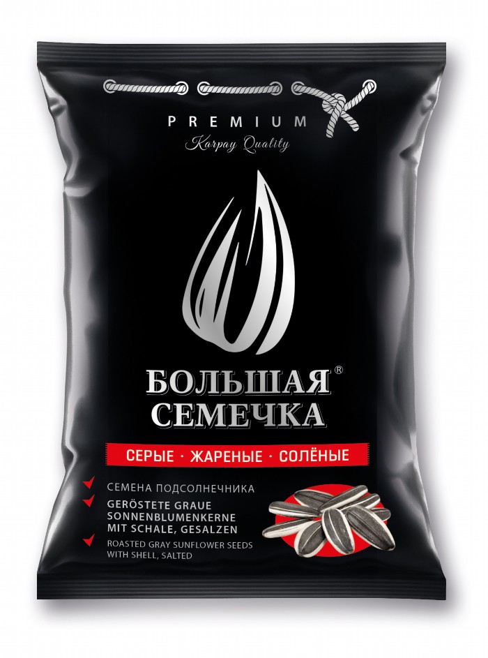 "BOLSHAYA SEMECHKA" Семена подсолнечника серые, жареные, солёные