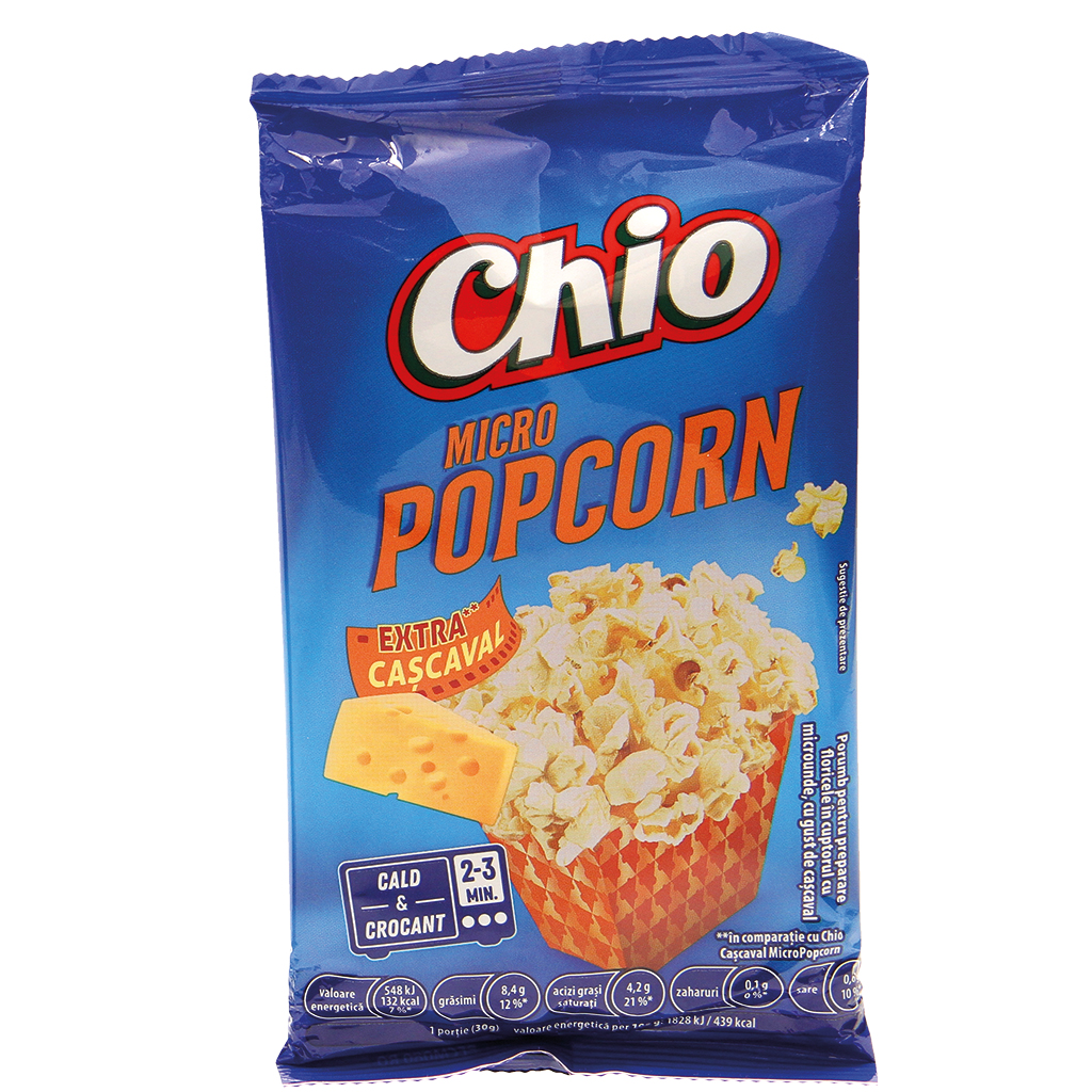 "Chio micro popcorn extra cascaval" Зерно кукурузы для приготовления попкорна со вкусом сыра.