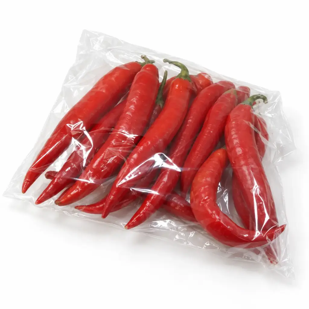Peper rood verpakt