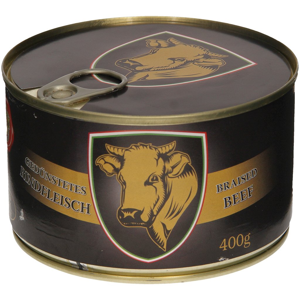 Gestoomd rundvlees, met rundvleeshart, gezouten, gedeeltelijk fijngehakt, in pittige bouillon