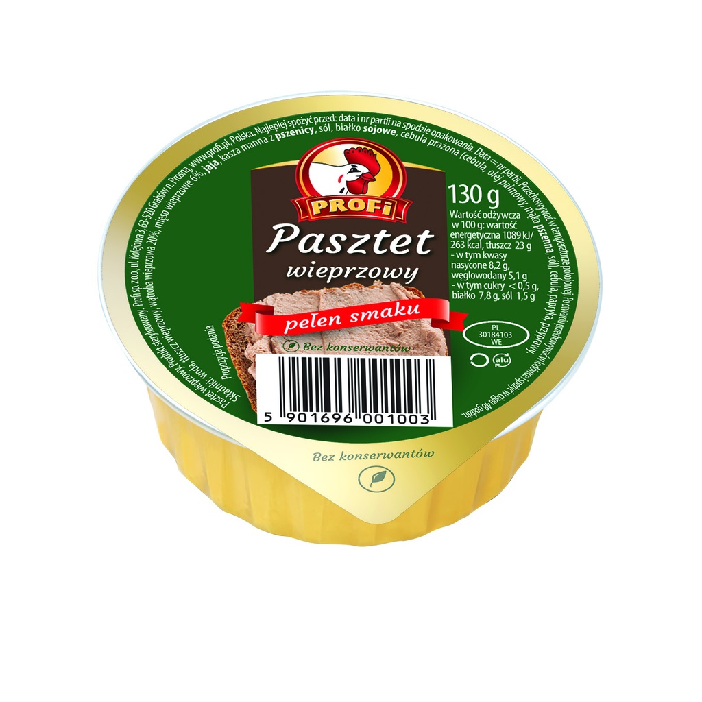 Poolse varkensleverpasta. Met soja-eiwit.