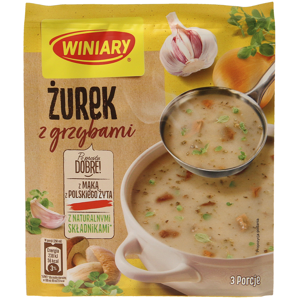 Aromatische zure roggenmeelsoep met paddenstoelen "Zurek z Grzybami"