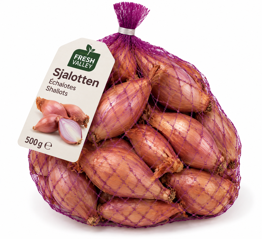 Sjalotten verpakt
