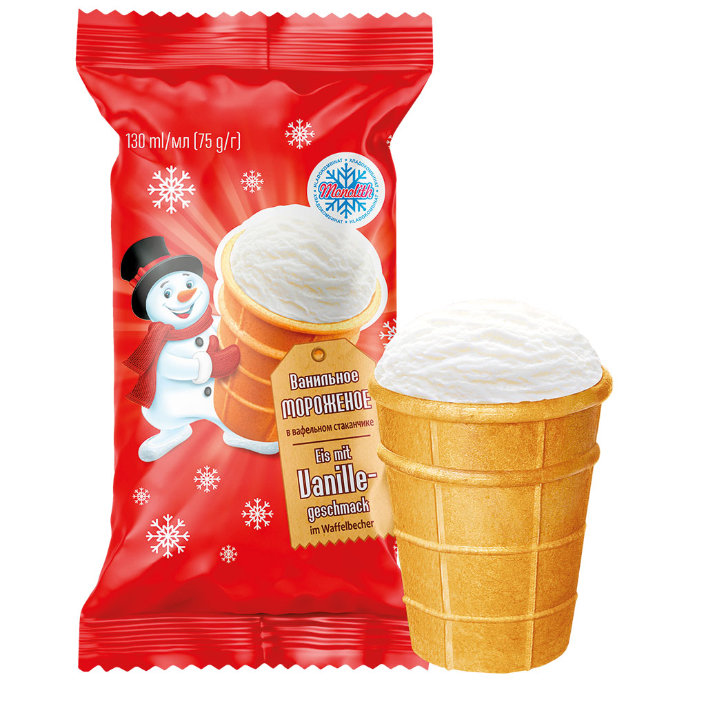 Vanille-ijs in een hoorntje
