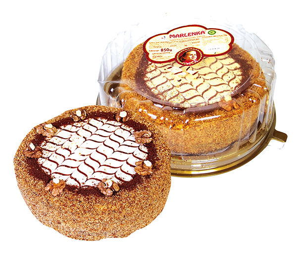 Feesttaart met honing en cacao "Marlenka", diepgevroren