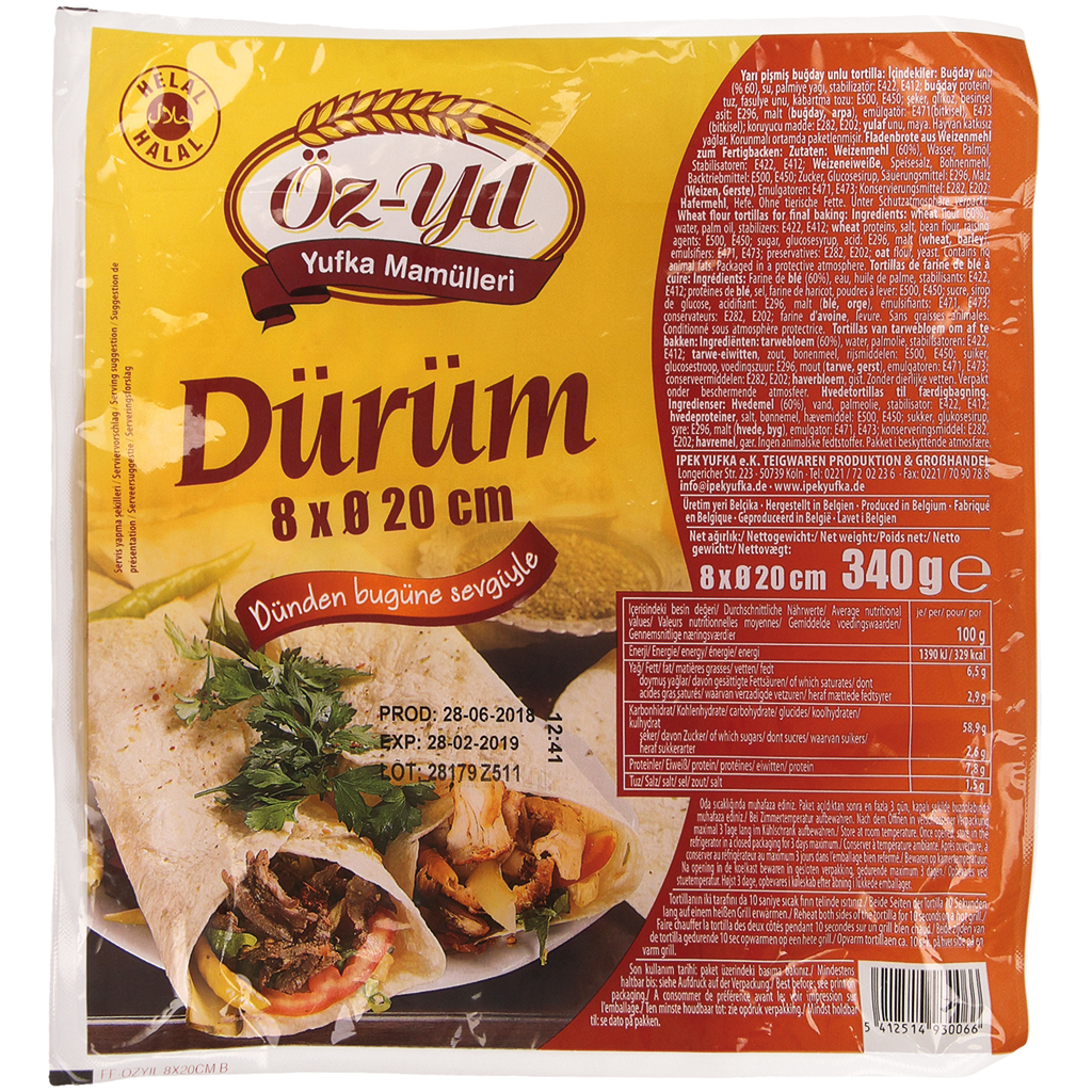 Fladenbrood van tarwemeel "Dürüm"