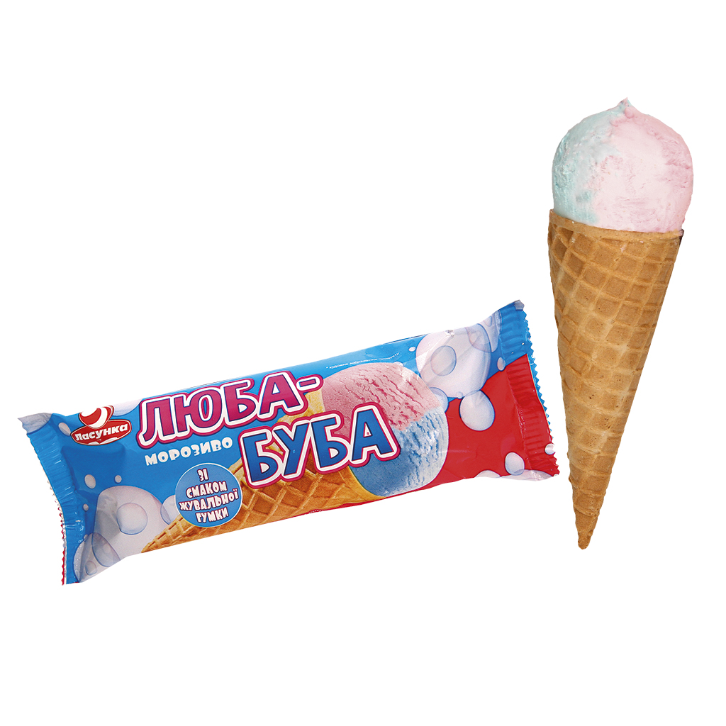 IJs met fruitsmaak in een hoorntje
