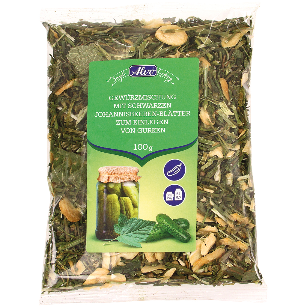 "Alvo" Kruidenmix met zwartebesbladeren voor augurken 100 g