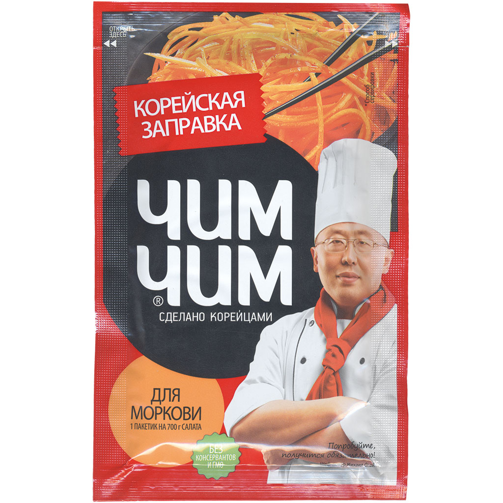 Würzsoße "Chim-Chim" voor de bereiding van Koreaanse wortelsalade, met suikers en zoetstoffen.
