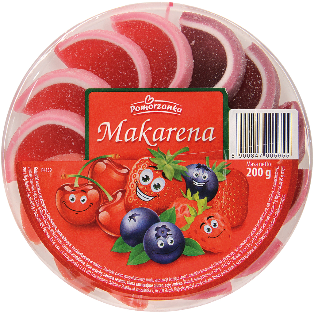 Ломтики мармелада с фруктовыми вкусами "Makarena Polnischer Garten"