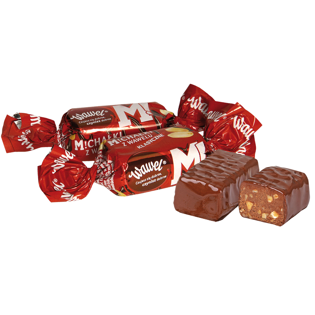 Pinda-confect in chocolade "Michatki van Wawel Klassiek".