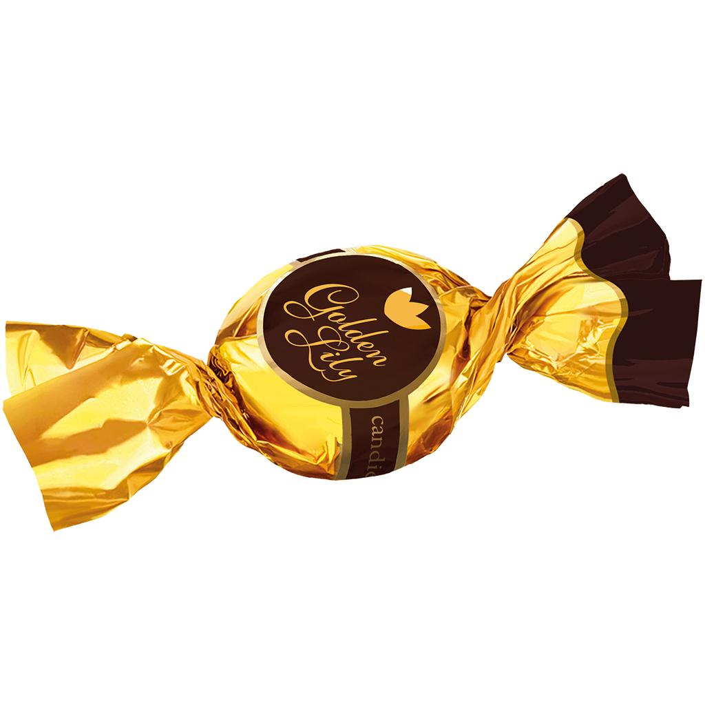 Toffikonfekt "Gouden Lelie" met een vulling met koffiesmaak in cacaohoudende vetglazuur