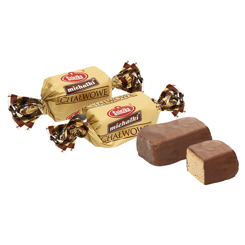 Confekt met pinda's, wafelbrokjes en sesam in cacao-vetglazuur (17%)