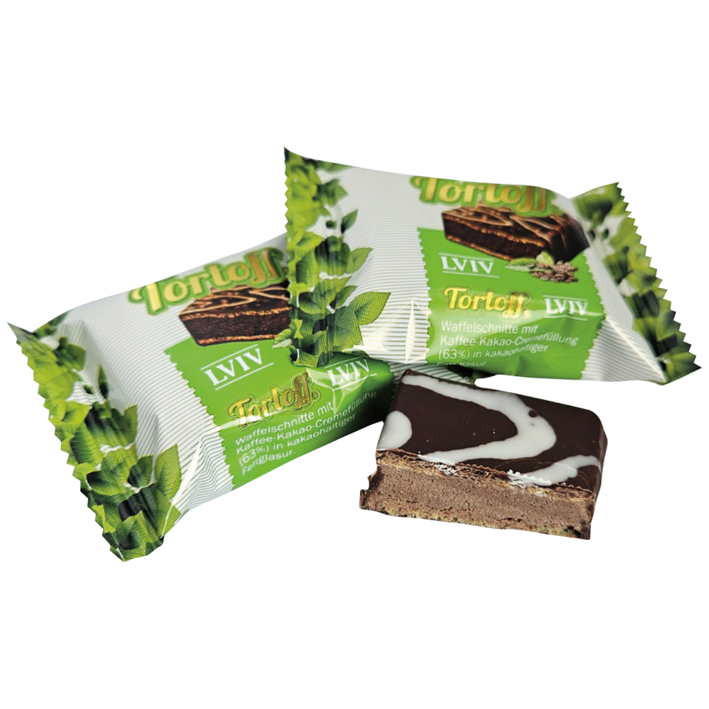 TORTOFF "Lviv" Wafelreep met koffie-cacao-crèmevulling (63%) in cacaohoudende vetglazuur