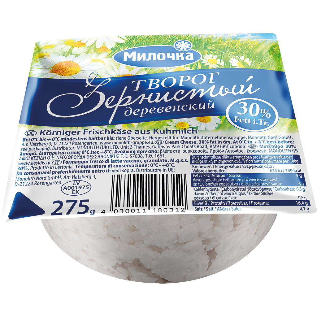 Творог деревенский зернистый 30% жирности