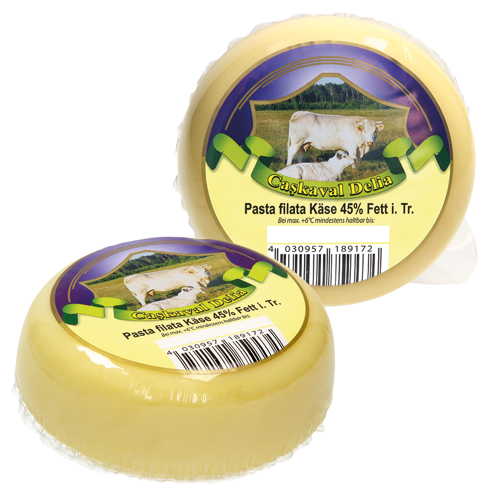 Полутвёрдый сыр из коровьего молока "Cascaval Delia" 45% жирности