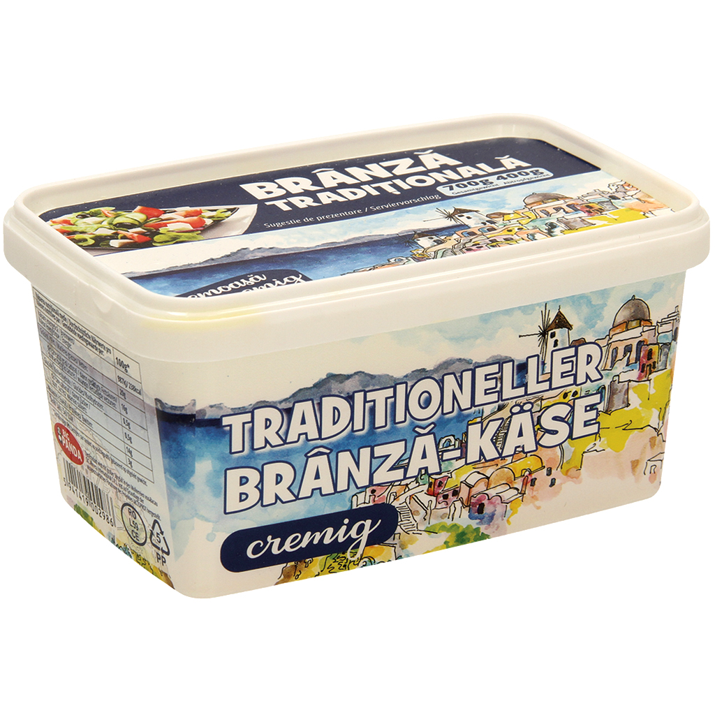 Kaas in zoutoplossing "Branza traditionala", 43% vet i. Tr.