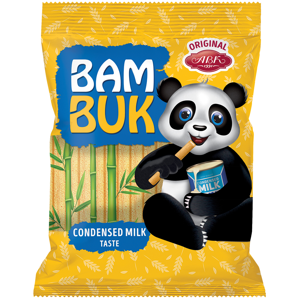 "BAM-BUK" Gevulde koekstaven met gecondenseerde melksmaak