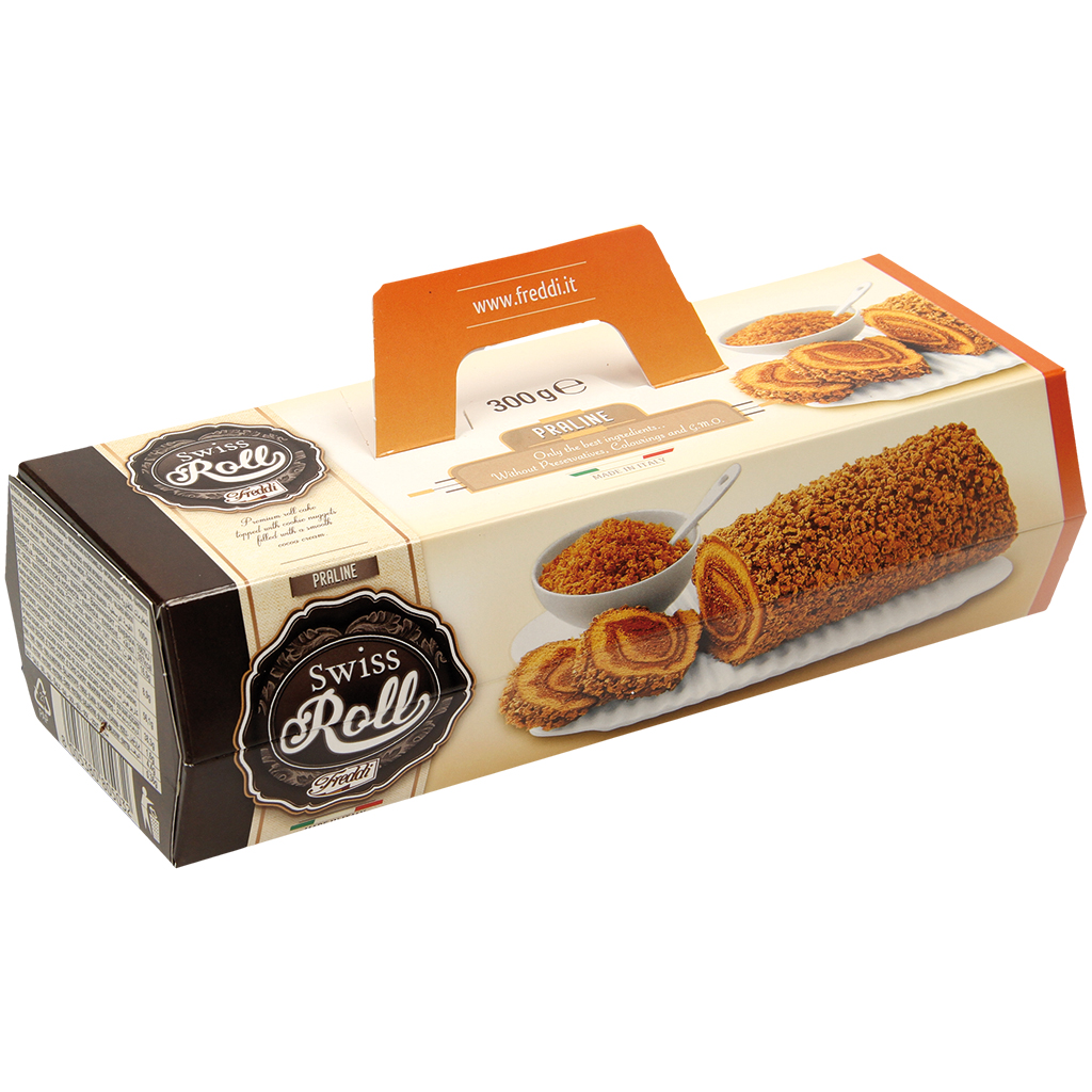 Biscuitrol met cacao-crèmevulling "Swiss Roll" Praline