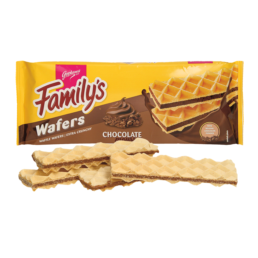 "Familie’s" Wafels gevuld met chocoladecrème (70%)