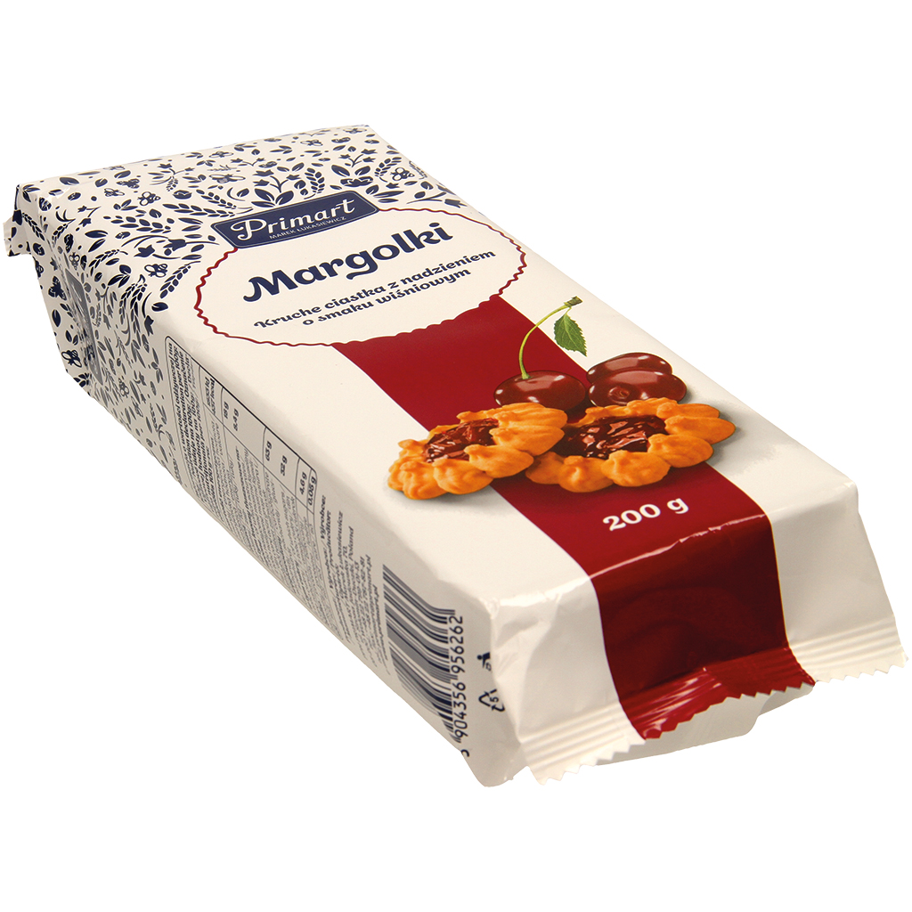 Mürbekekse met 26% fruitbereiding met kersensmaak "Margolki"