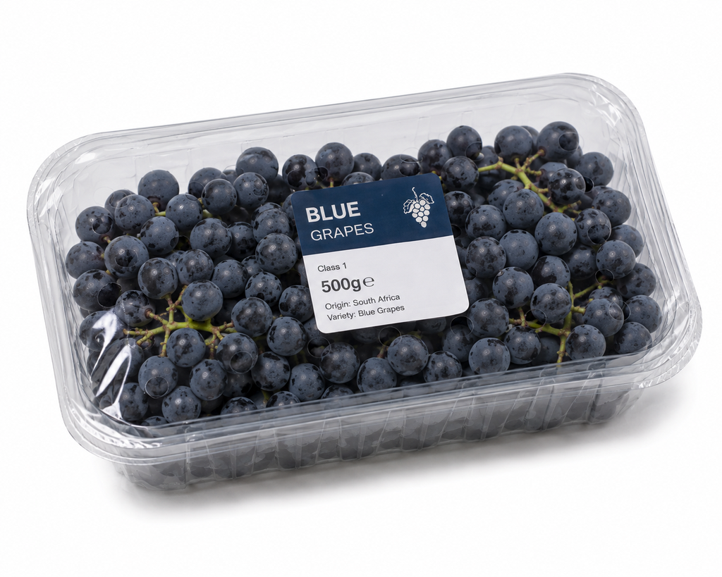 Druiven blauw verpakt