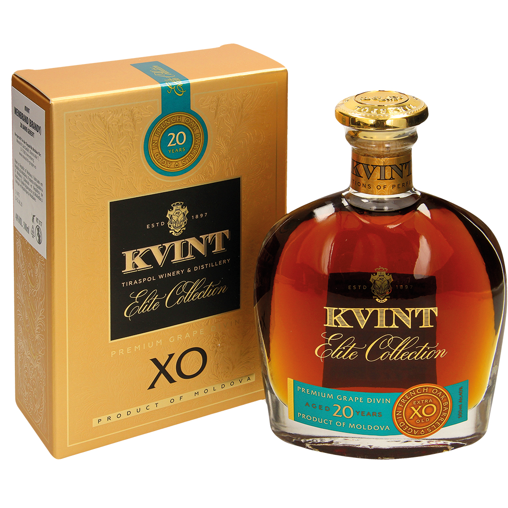 Brandewijn "Kvint" in geschenkdoos / 20 jaar, 40% vol.