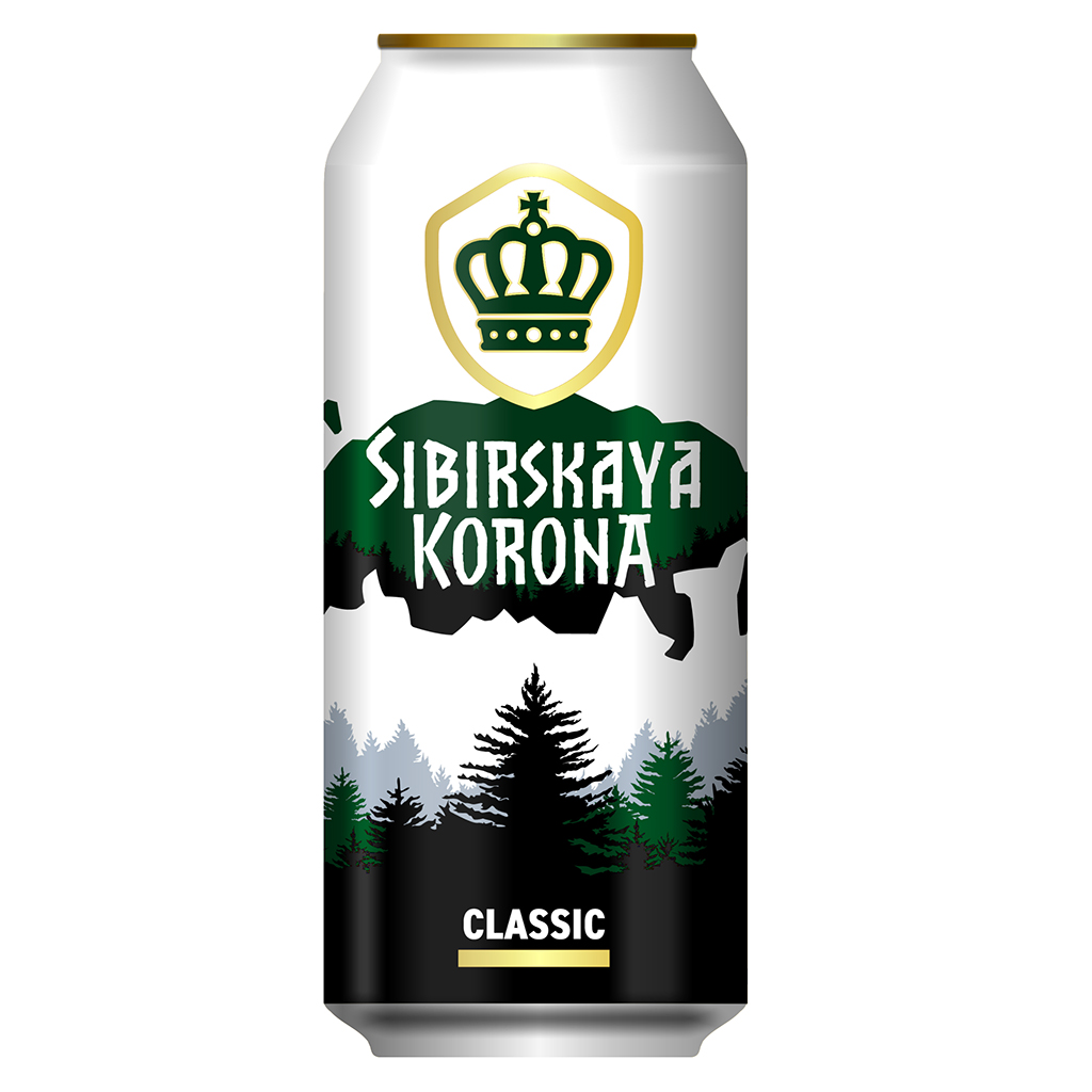 Bier "Sibirskaja Korona Classik" licht, gepasteuriseerd, 5,3% vol.